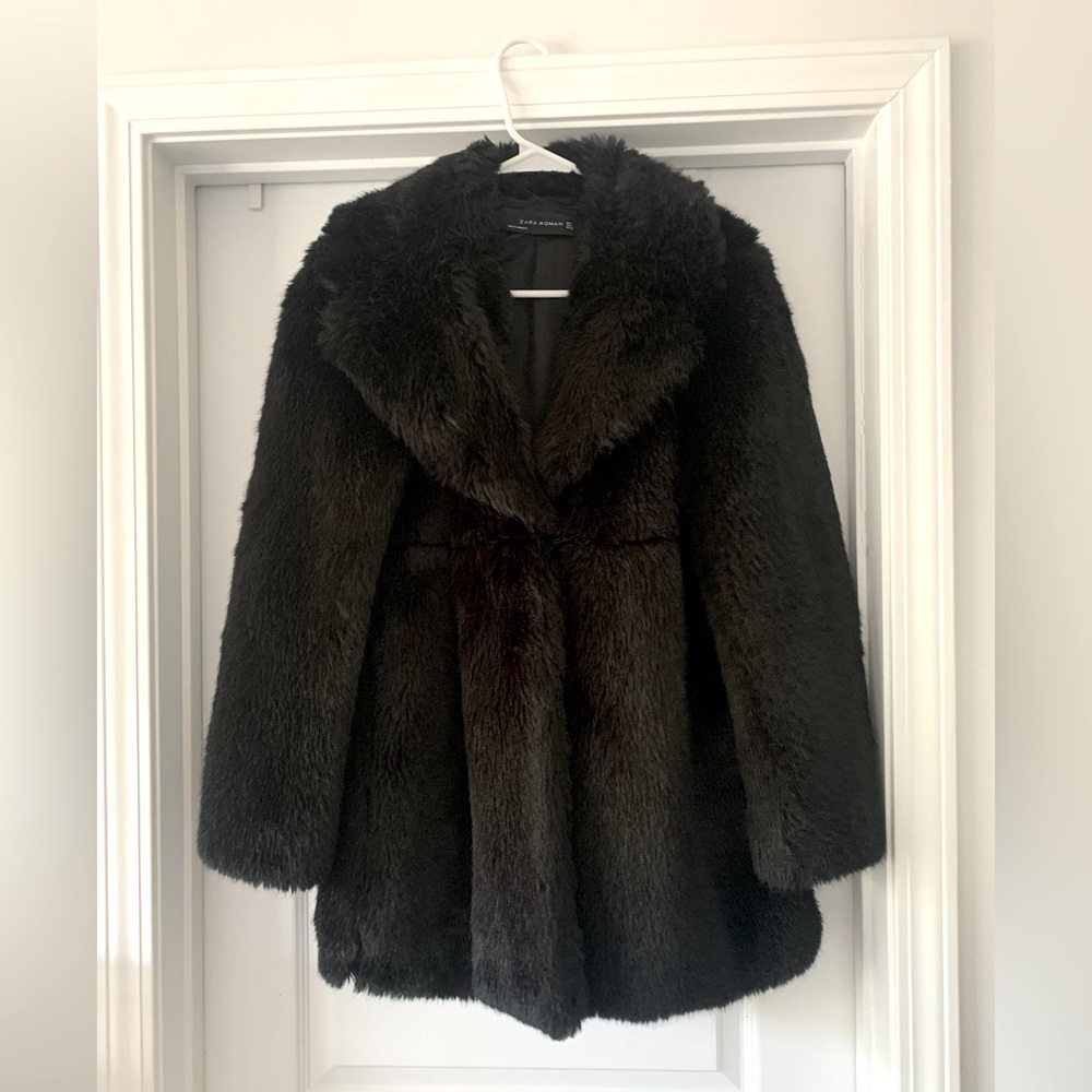 Black Zara Fur Coat
